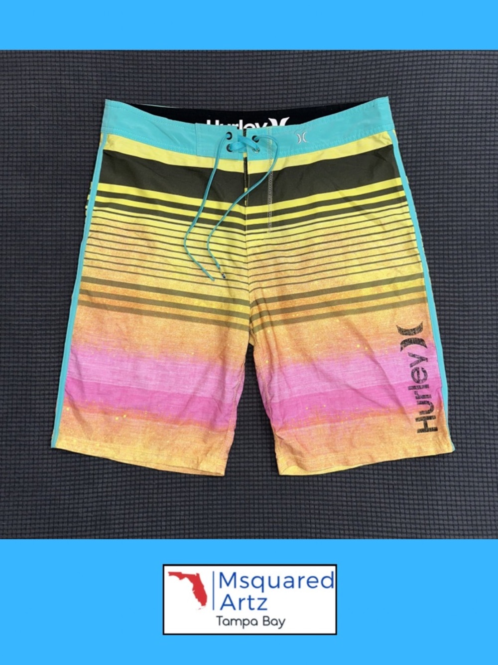 Hurley Phantom Boardshorts Mens Size 32 Multicolor Striped Surf Swim